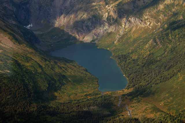 a lake from the heli